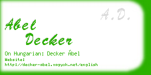 abel decker business card
